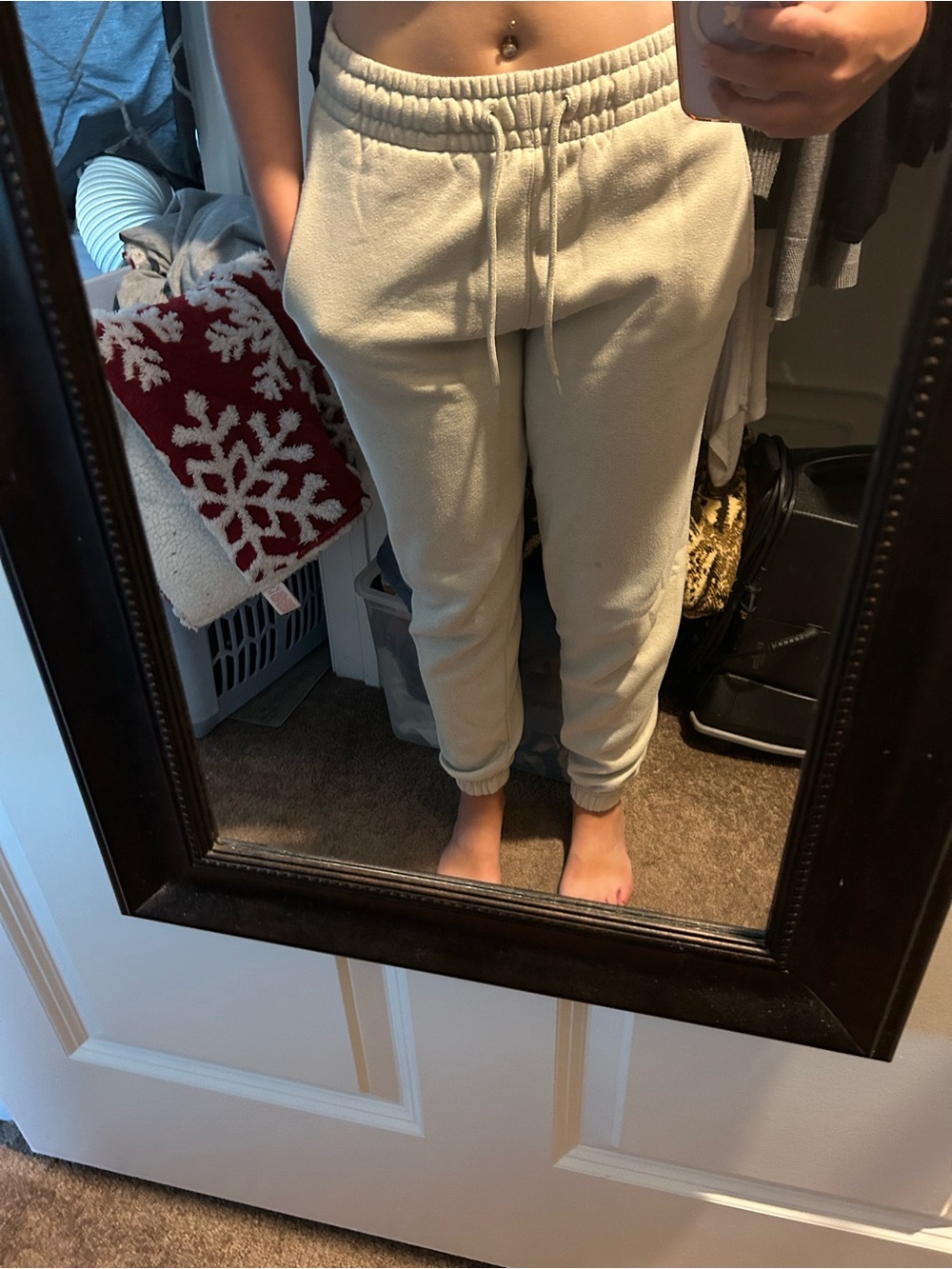 Cozy Cream Jogger Sweatpants